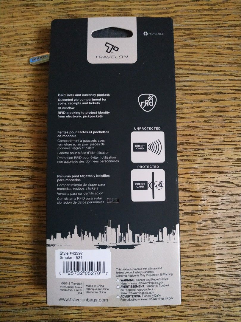 Travelon RFID Blocking Zip-Around Wallet - Slim Design With Multiple Card Slots & Currency Pockets