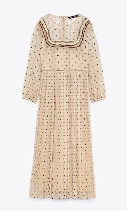 Zara Polka Dot Lace Midi Dress, Women's Fashion, Dresses & Sets, Dresses on  Carousell