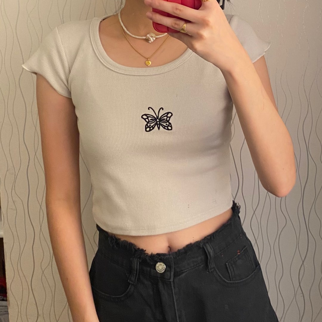 Butterfly Rib Knit Tops ZZF0351