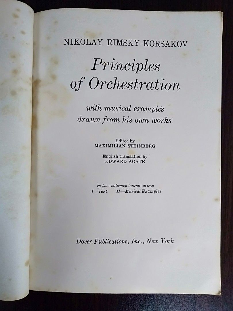 1964 Principles of Orchestration by Nikolay Rimsky Korsakov, Hobbies