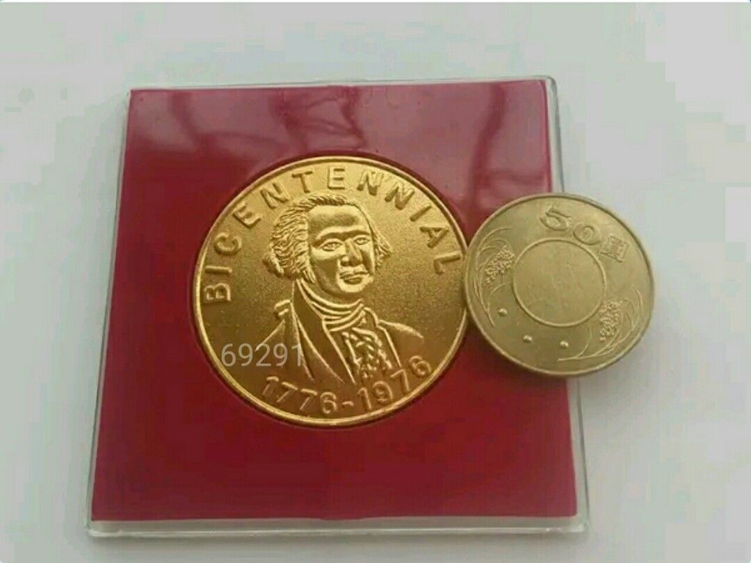 美國華盛頓200週年銅幣，華盛頓銅幣，銅幣，收藏錢幣，錢幣，紀念幣，幣~美國華盛頓200週年銅幣, 書籍、休閒與玩具, 收藏、紀念品,  錢幣、紙鈔在旋轉拍賣