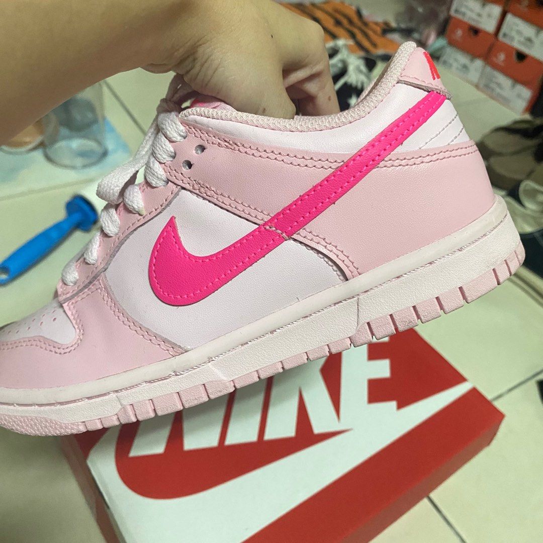 尺寸22.5 NIKE DUNK LOW GS Triple Pink 頑皮豹 粉紅 低筒 女生尺寸 大童鞋DH9765-600