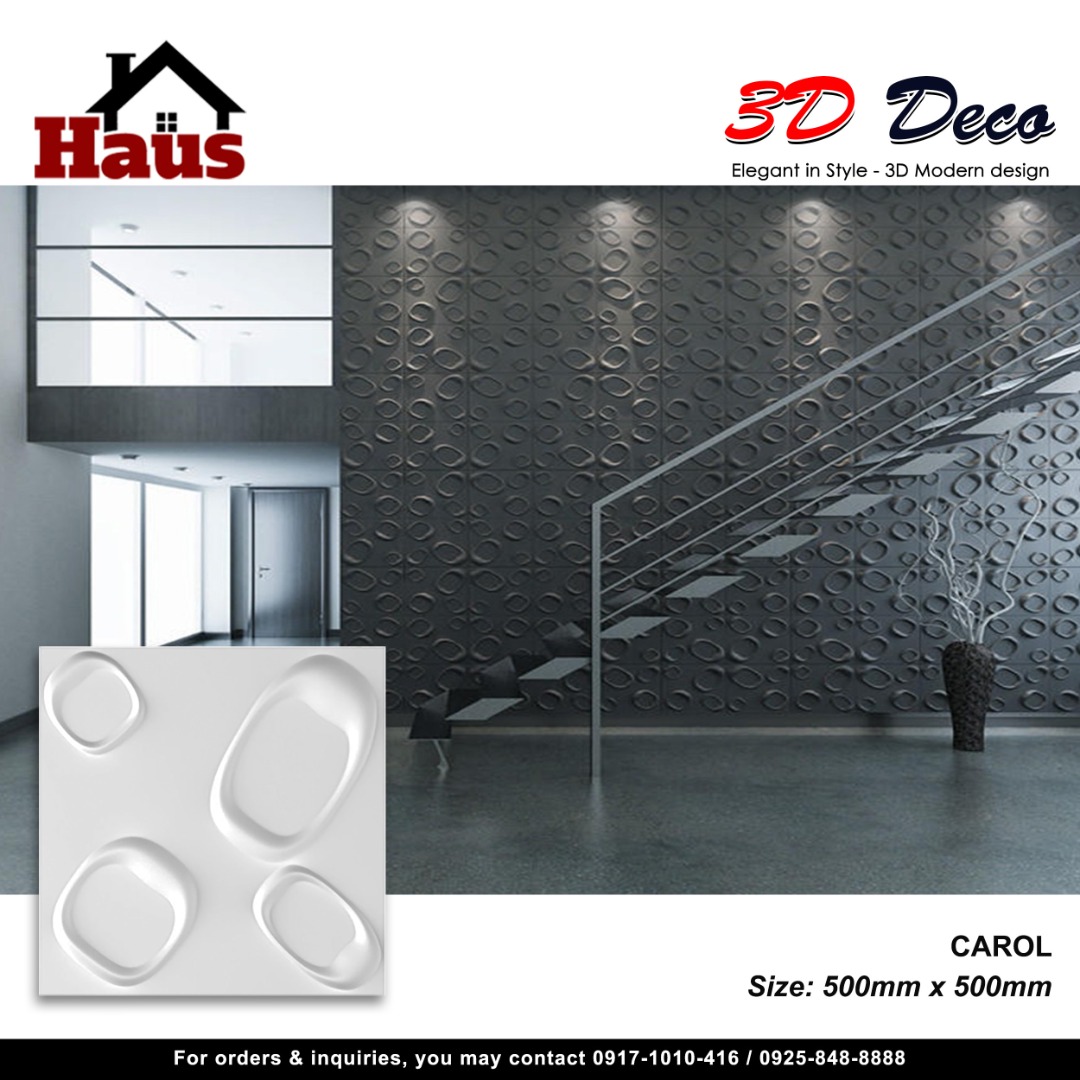3D Wall Deco Carol 500*500mm, Furniture & Home Living, Home Decor, Wall