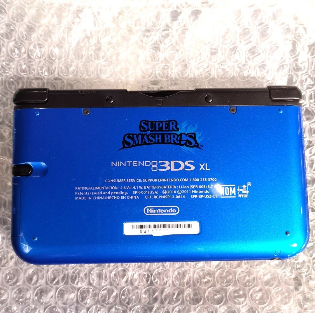 3ds XL Super Smash Bros Blue + OG charger NICE Cond!, Video Gaming
