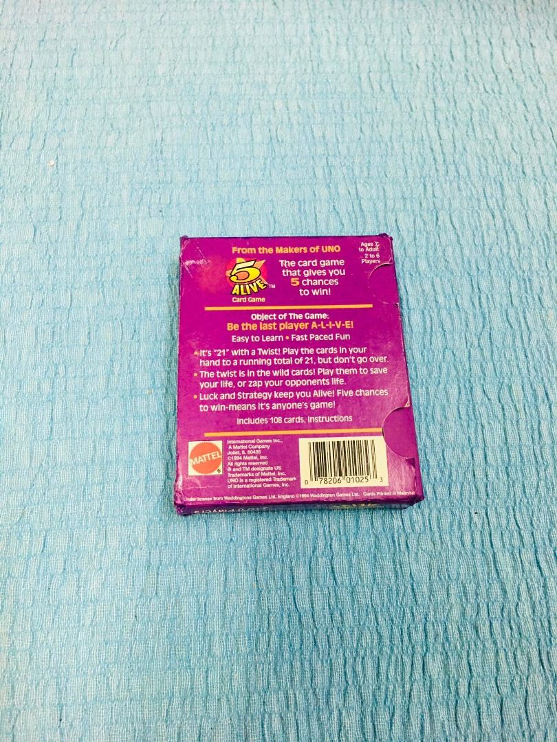 5-alive-card-game-vintage-1994-mattel-game-hobbies-toys-toys