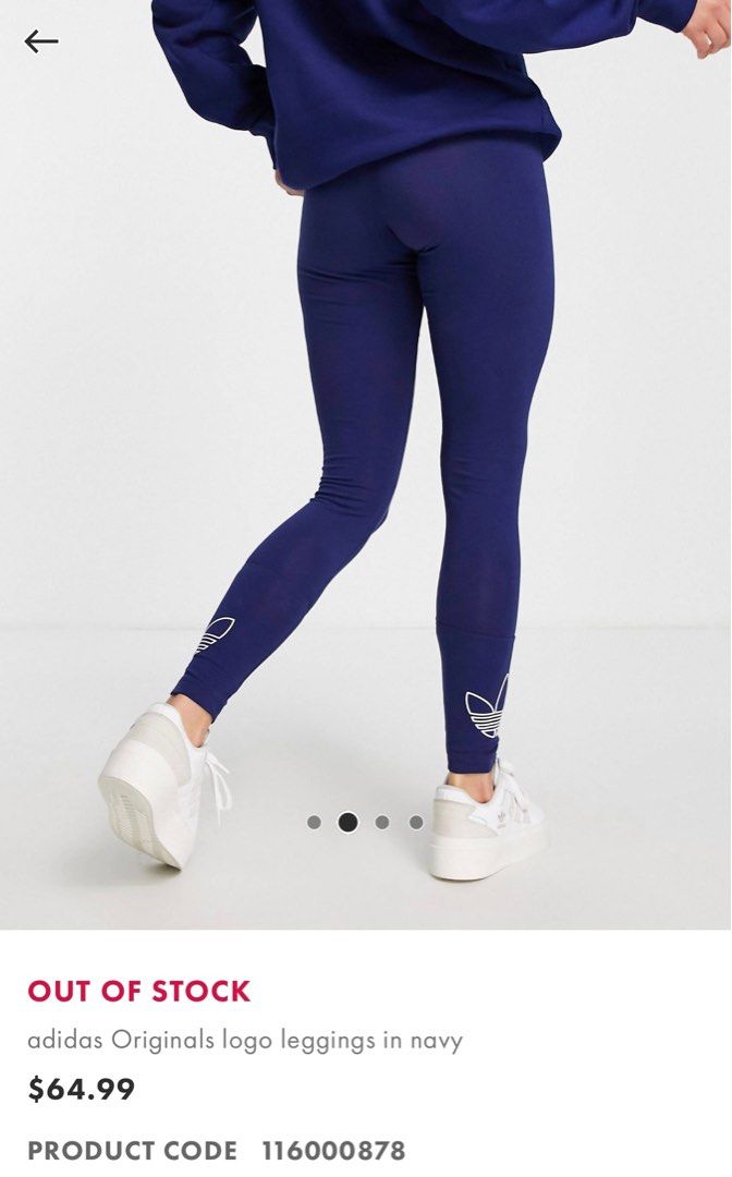 Girls navy adidas leggings discount