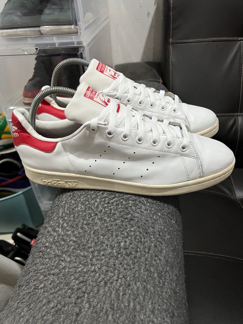 Stan smith white collegiate red store