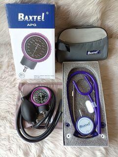 APG Baxtel Aneroid Sphygmomanometer Purple Ring With Deluxe Stethoscope Violet