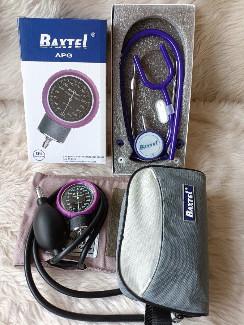 APG Baxtel Aneroid Sphygmomanometer Purple Ring With Deluxe Stethoscope