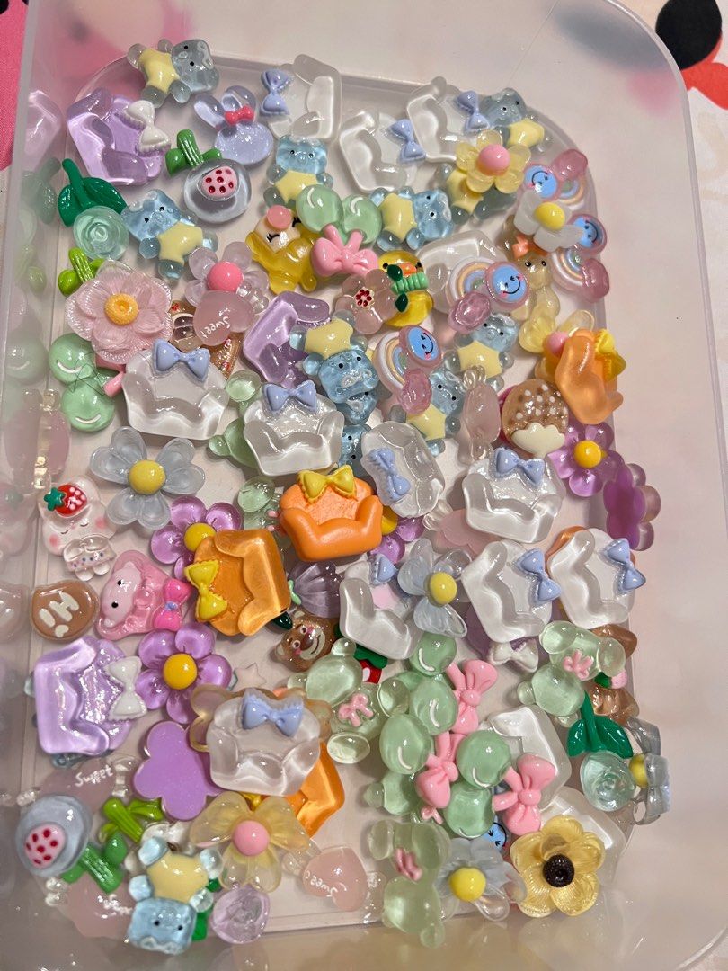 Assorted cute resin charms suitable for DIY