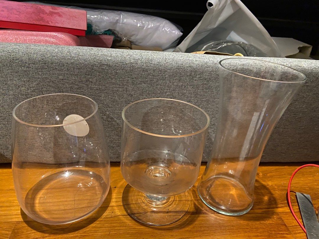 Assorted glass vases clearance, Furniture & Home Living, Home Decor