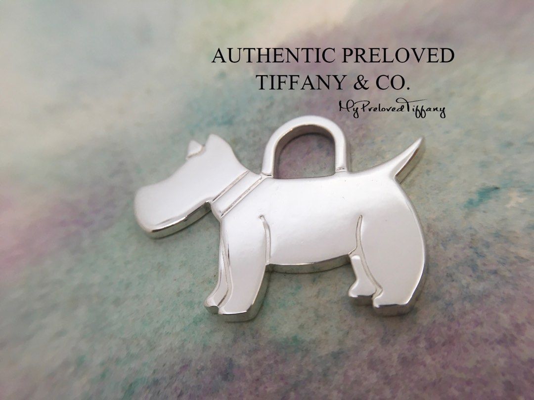 Authentic Tiffany Co. Scottie Dog Large Charm Silver