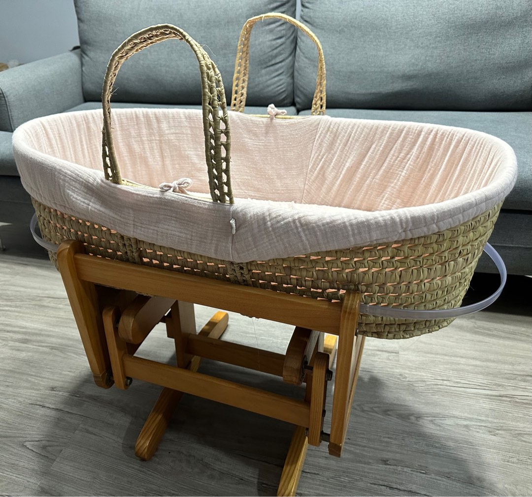 Baby Moses Basket with rocker function, Babies & Kids, Baby Nursery