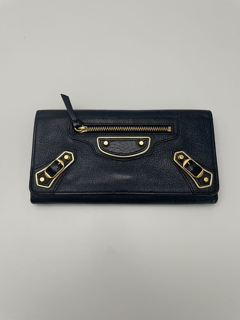blue balenciaga wallet