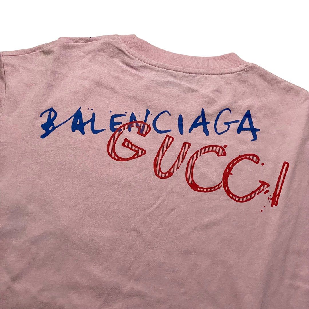 Balenciaga X Gucci Embroidered Tee Collab, Men'S Fashion, Tops & Sets,  Tshirts & Polo Shirts On Carousell