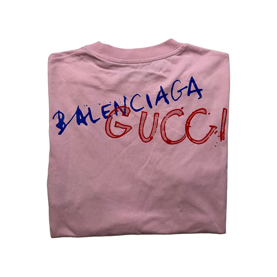 GUCCI X BALENCIAGA BRAND STORY T-SHIRT (COLLABORATION), Men's Fashion, Tops  & Sets, Tshirts & Polo Shirts on Carousell