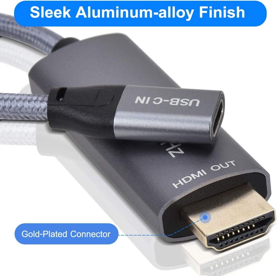 BASESAILOR USBC Female to HDMI Male Cable Adapter,USB Type C 3.1 Input