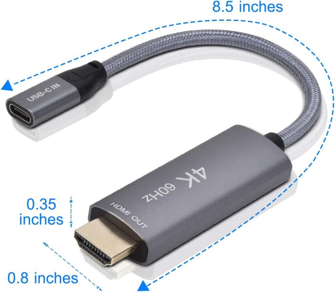 BASESAILOR USBC Female to HDMI Male Cable Adapter,USB Type C 3.1 Input