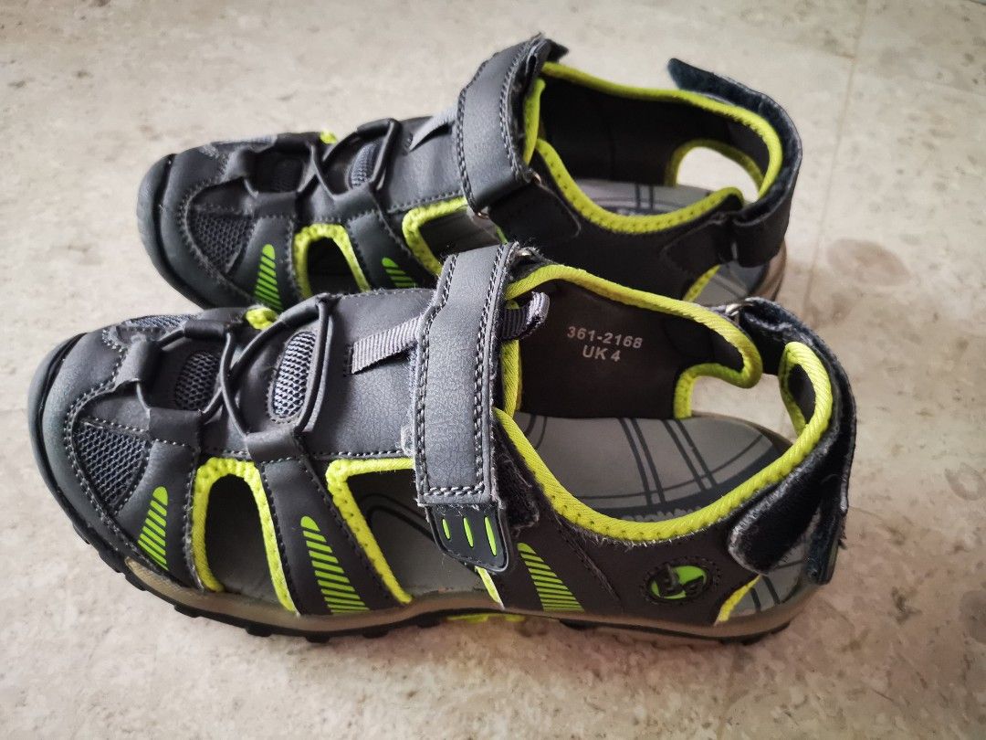 Bata bubblegummers sandals in green /grey, Babies Kids, Babies