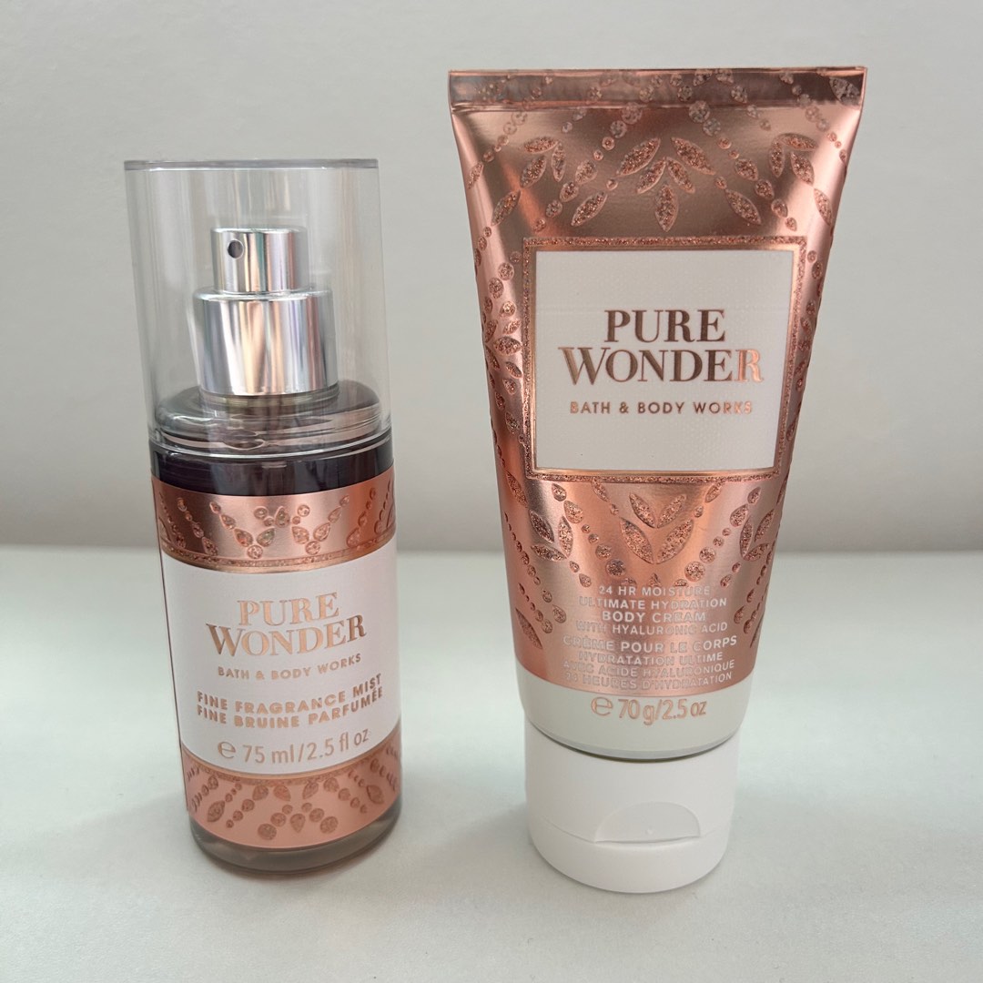 Bath & Body Works Pure Wonder Fine Fragrance Mist and Body Cream, Beauty & Personal Care