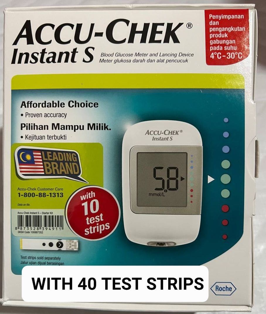 Accu-Chek Instant S Blood Glucose Glucometer Kit With - 10 Strips & 10  Lancets