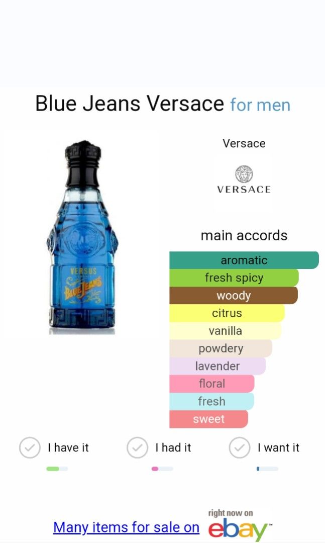 Blue Jeans For Men 100ml by VERSACE Original Tester Eropa No Cup (NEW Tanpa  Tutup)