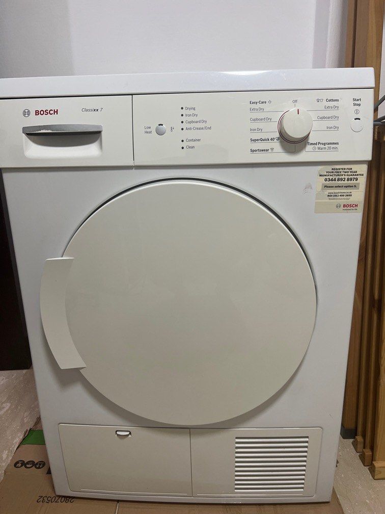 Updated Bosch classixx 7 Dryer with model number and please be careful