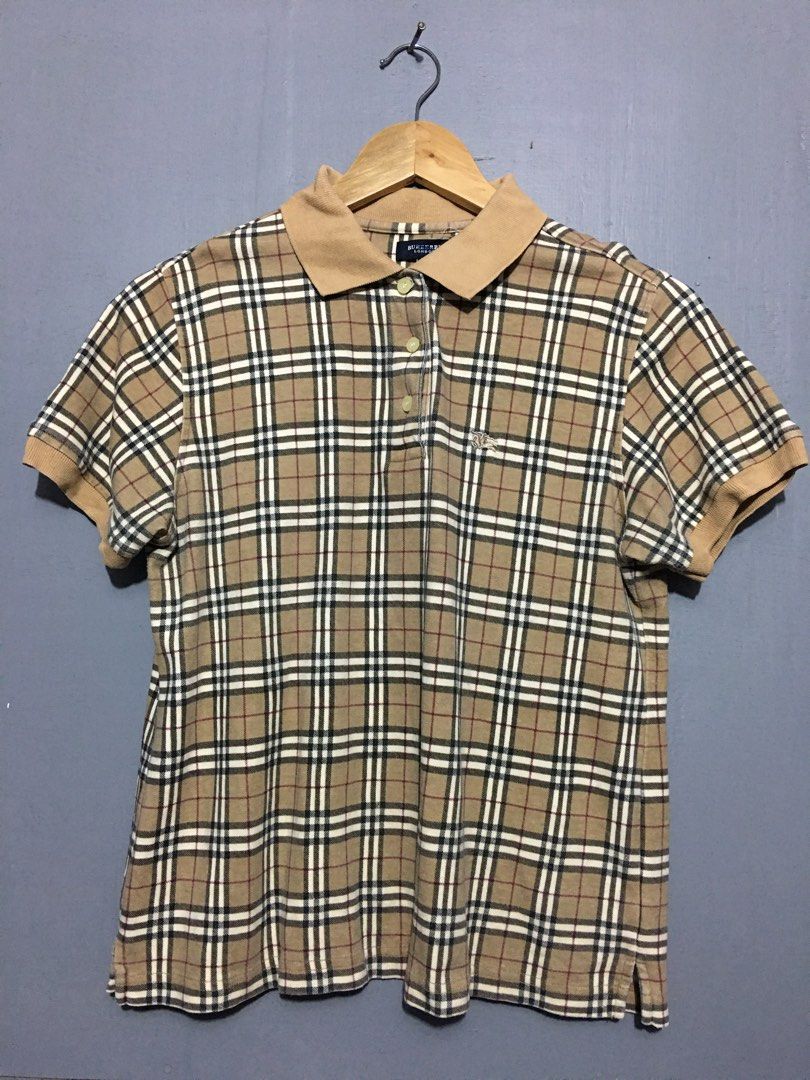 Burberry polo shirt womens silver clearance