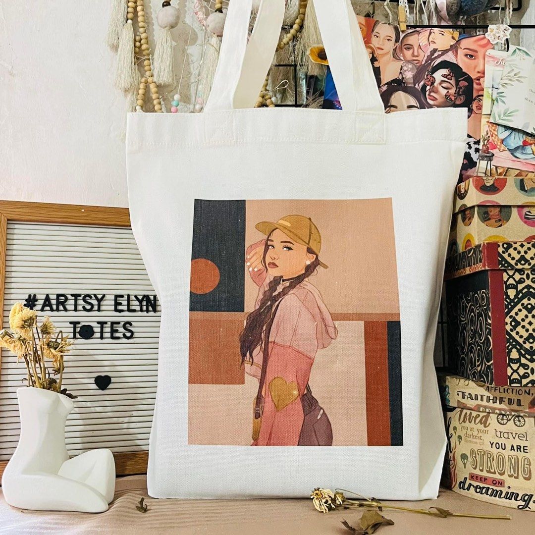 Canvas tote bags with original hand drawn designs Women s Fashion Bags Wallets Tote Bags on Carousell