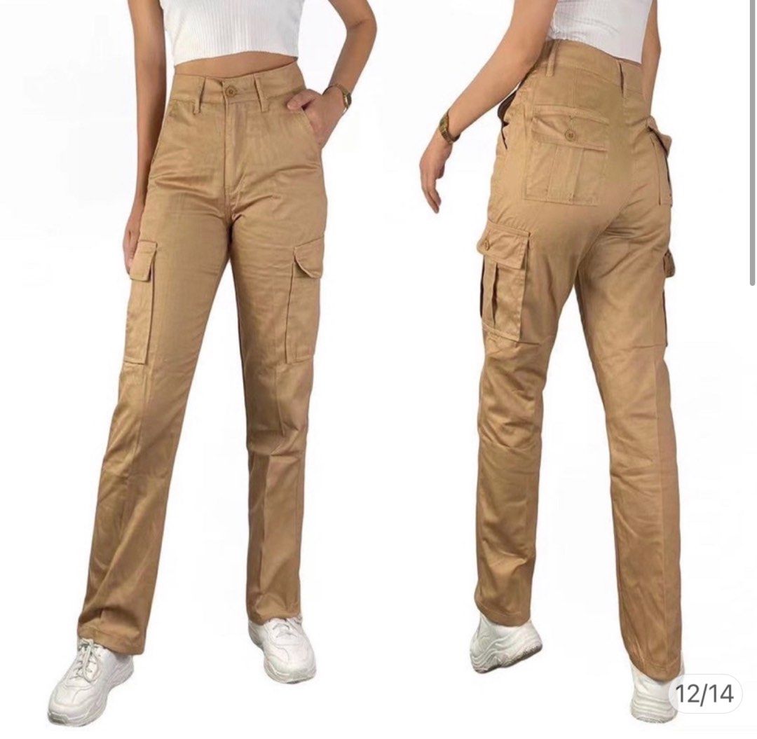 Cargo khaki pants, Women's Fashion, Bottoms, Other Bottoms on Carousell