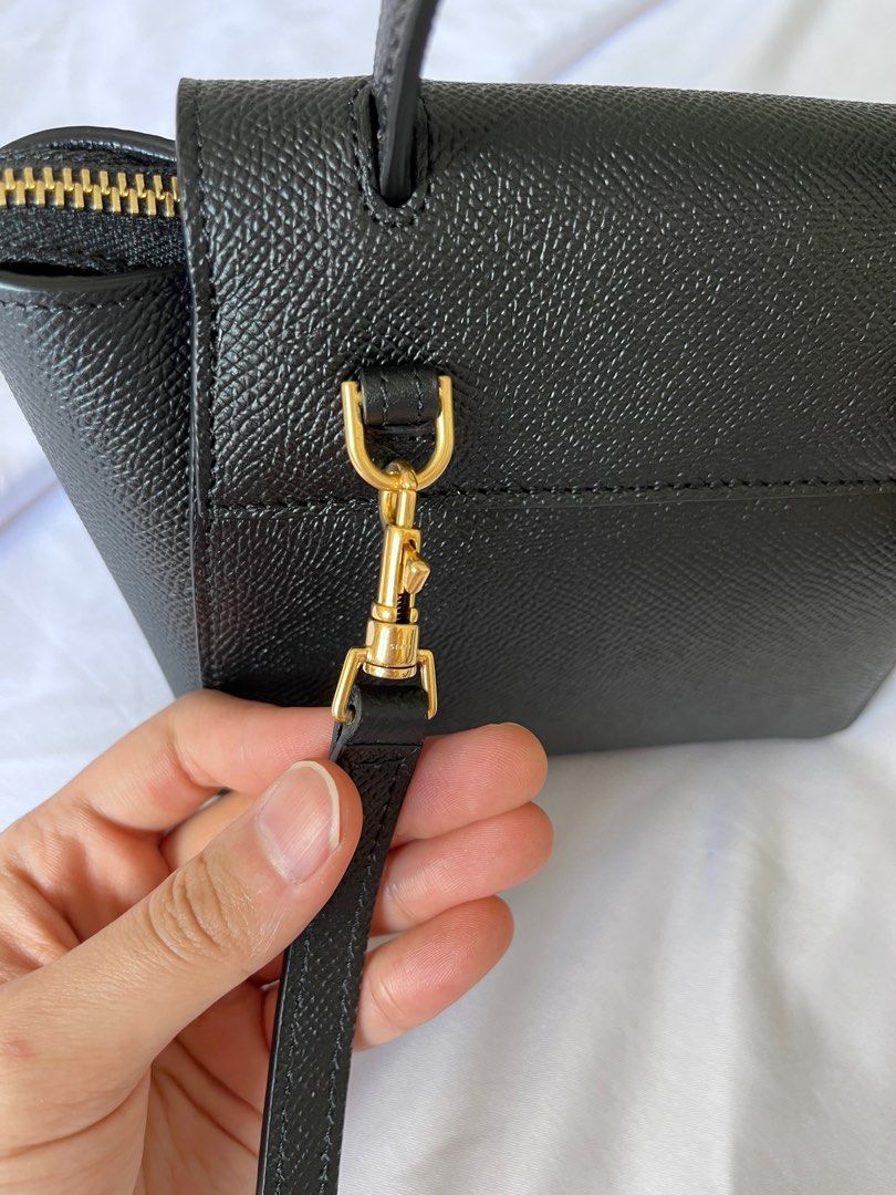 Celine Pico Belt Bag White Grained Calfskin Gold Hardware – Coco