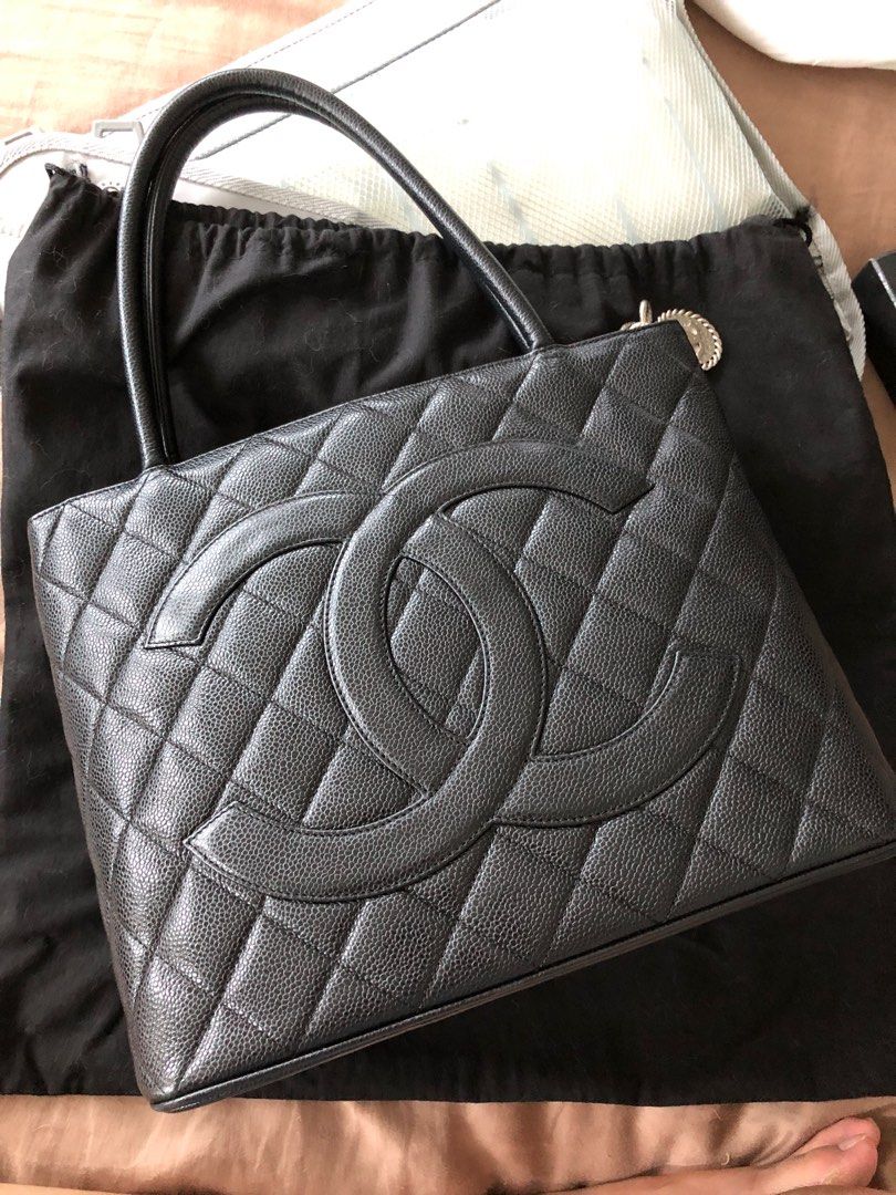 CHANEL, Bags, Authentic Quilted Caviar Leather Chanel Medallion Tote