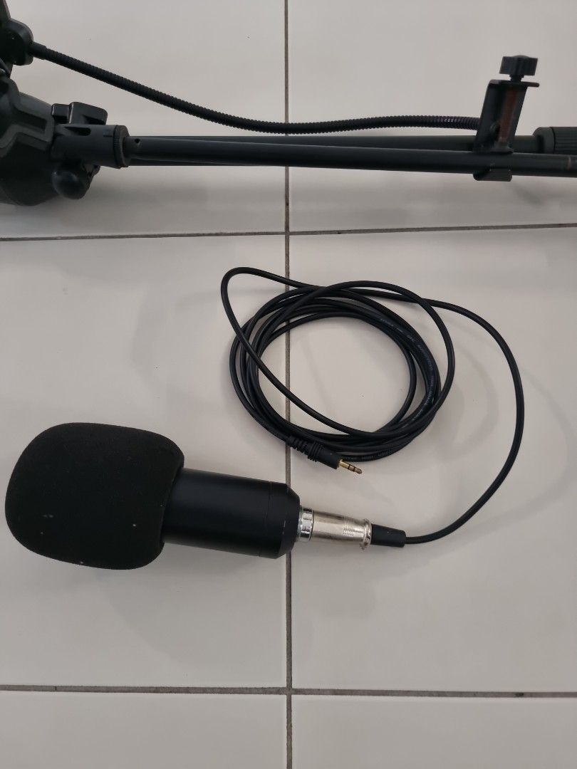 Condenser mic + stand, Audio, Microphones on Carousell
