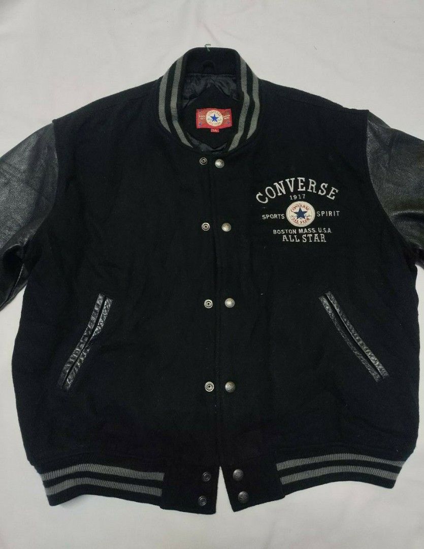 Converse All Star Leather Varsity, Men's Fashion, Coats, Jackets and ...