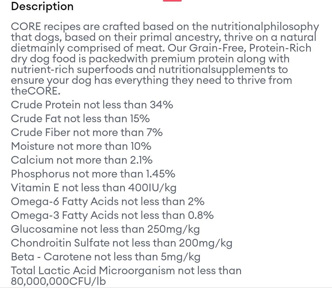 Core Wellness Dog Food