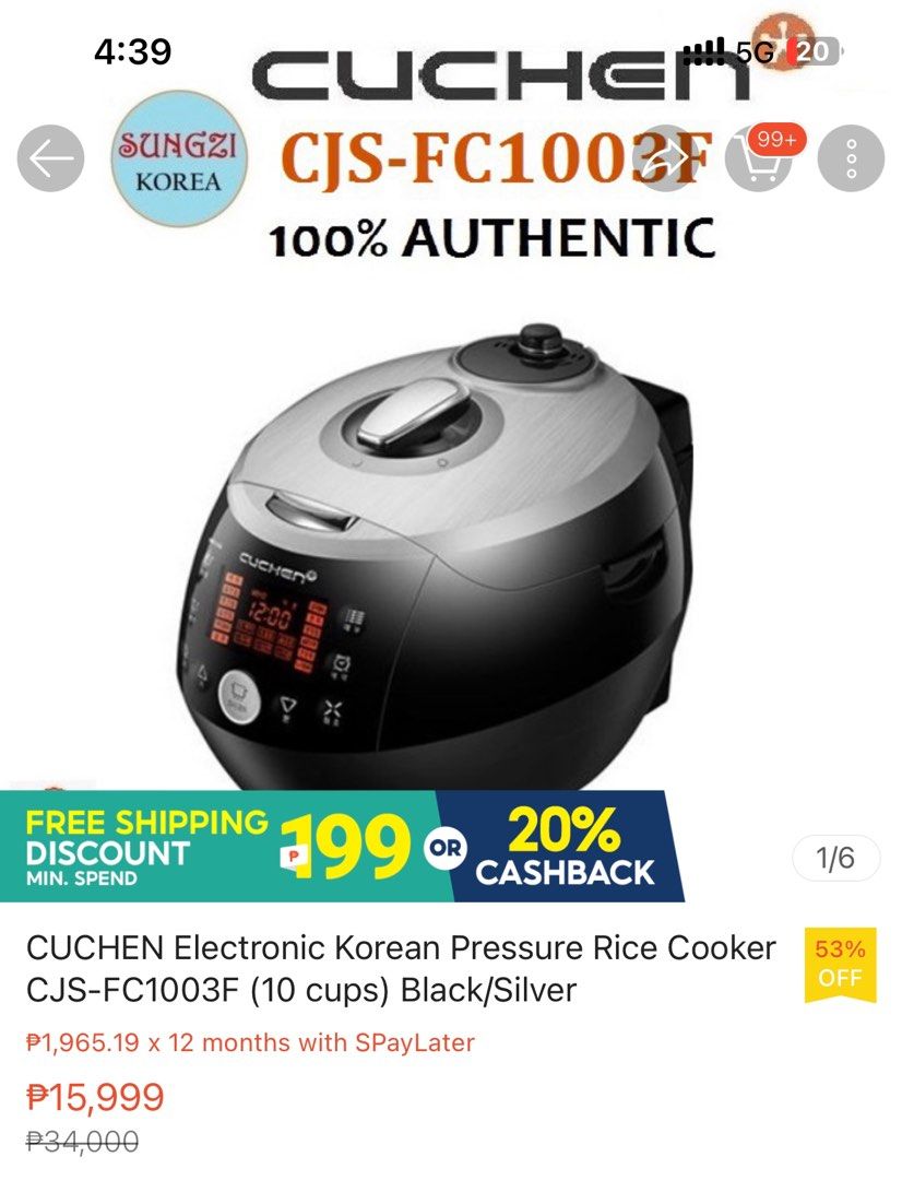 Cuchen pressure rice cooker, TV & Home Appliances, Kitchen Appliances