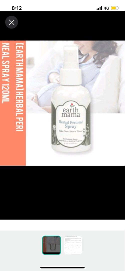 Earth mama herbal perineal spray, Beauty & Personal Care, Bath & Body
