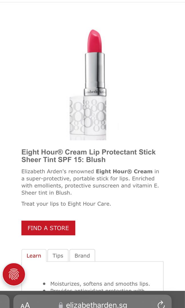 Elizabeth Arden tinted lip balm SPF15, Beauty & Personal Care, Face