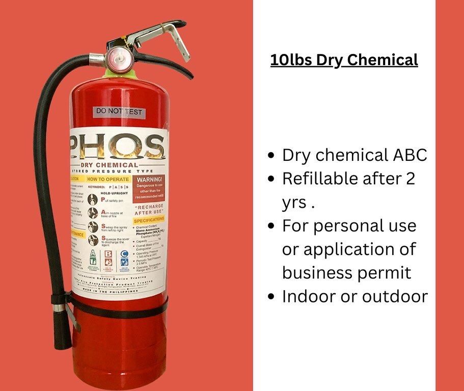 Fire extinguisher Dry chemical (10lbs standard size), Commercial