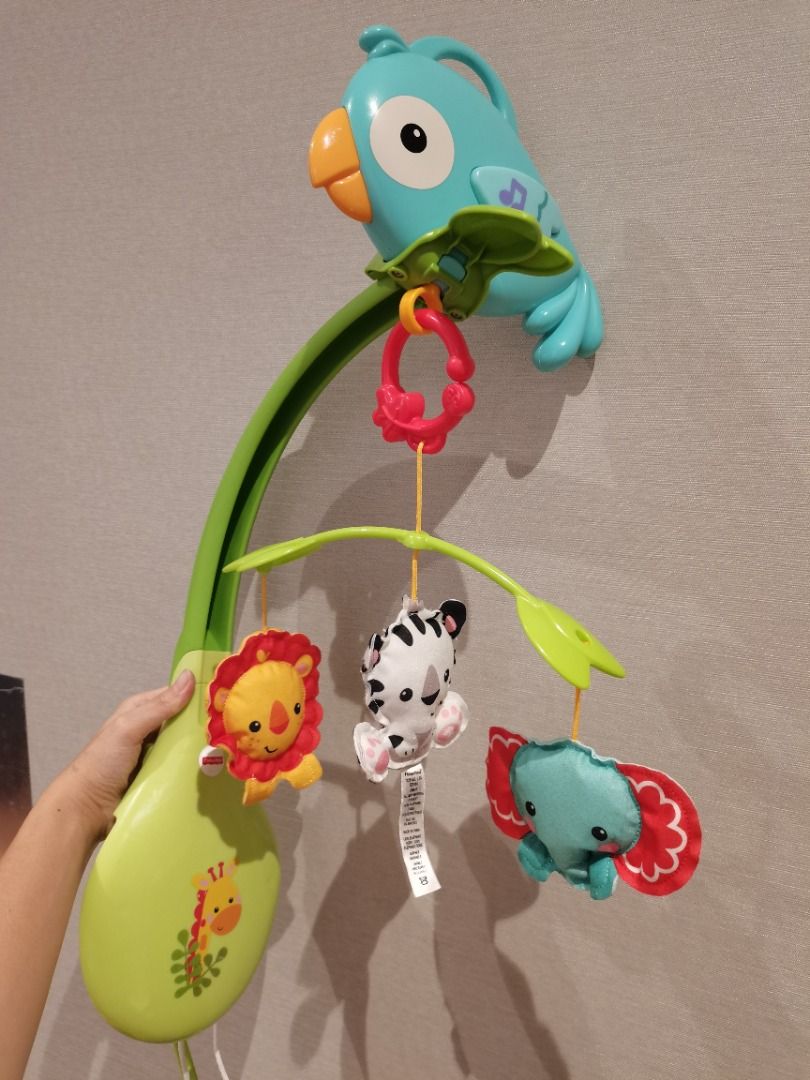 Fisher price Rainforest mobile musical cot, Babies & Kids, Baby Nursery