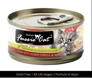 Fussie Cat Black Label Cat Canned Wet Food Tuna Series Flavor:Tuna w Salmon 24 cans X2