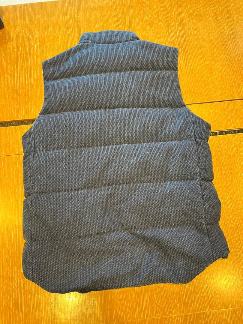 Gaijin made INDIGO sashiko DOBBY DOWN VEST not blue blue japan, 男