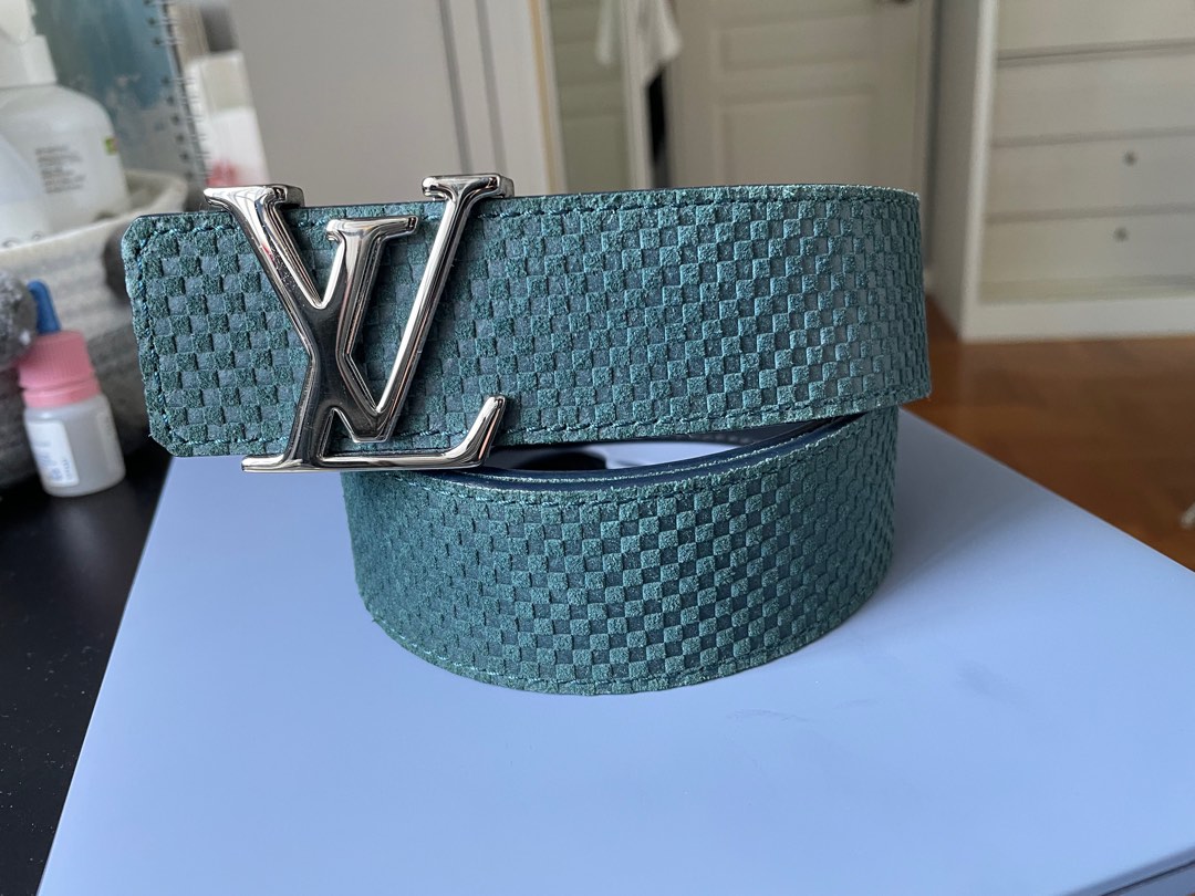 Louis Vuitton LV Initiales Reversible Belt Monogram Eclipse Taiga 40MM  Black in Taiga Leather/Canvas with Silver-tone - US