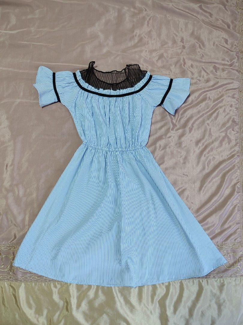Girls blue and white clearance dress