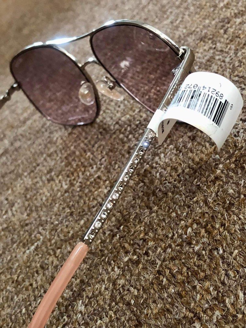 GUESS AVIATOR EYEWEAR BLUSH PINK PAVE RHINESTONES CRYSTALS AUTHENTIC