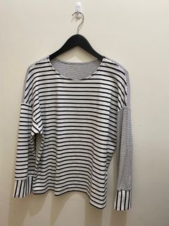 H:connect條紋薄長上衣