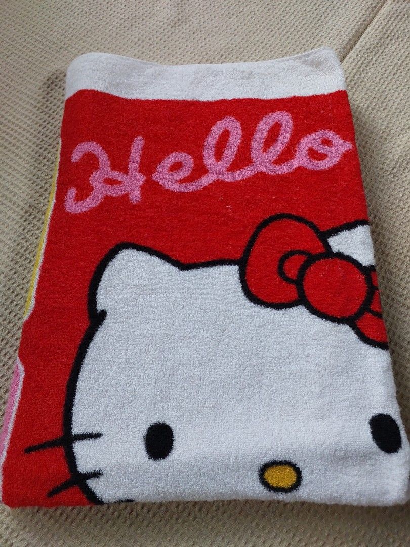 Hello kitty Beach Towel, Furniture & Home Living, Bedding & Towels on