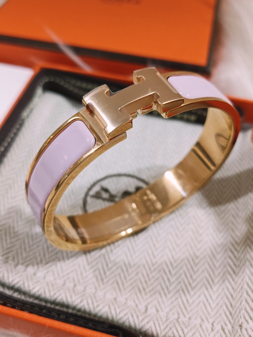 HIGHLY SOUGHT AFTER LIMITED EDITION COLOR! HERMES UNBOXING/REVEAL Clic H  Bracelet Rose Dragee Pink 