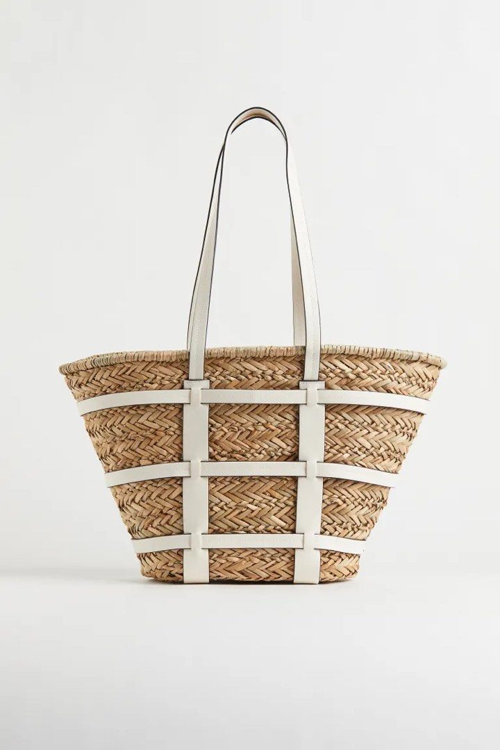 H M White Straw Bag