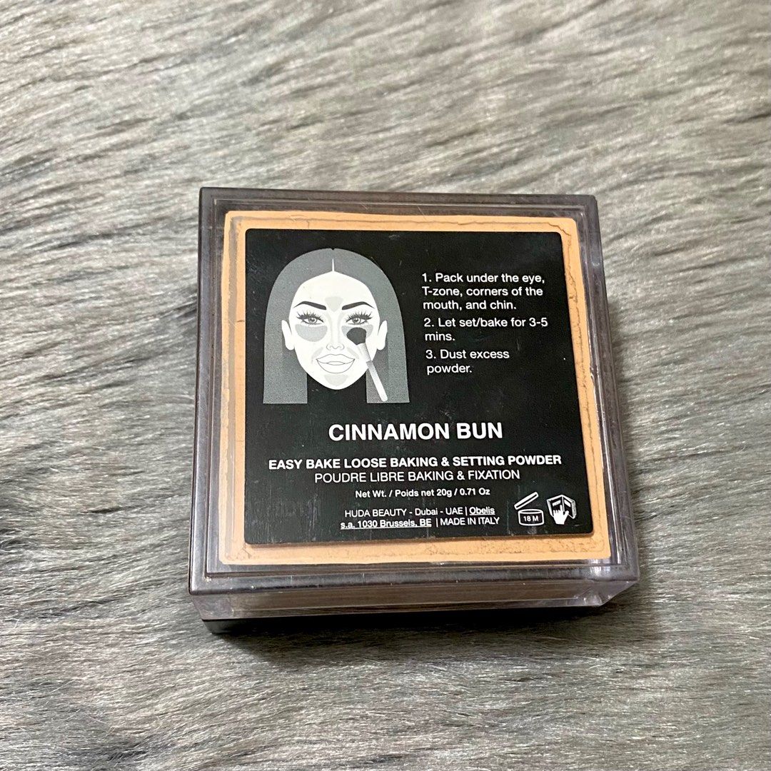 Huda Beauty Loose Powder (Category: Makeup) located in Davao. Submitted by isadoraa_ (Listing ID 1210160559, Image 2). Description: HUDA BEAUTY Easy Bake Loose Baking & Setting Powder Shade: Cinnamon Bun Used 3x as contour since i have light to fair skin. .